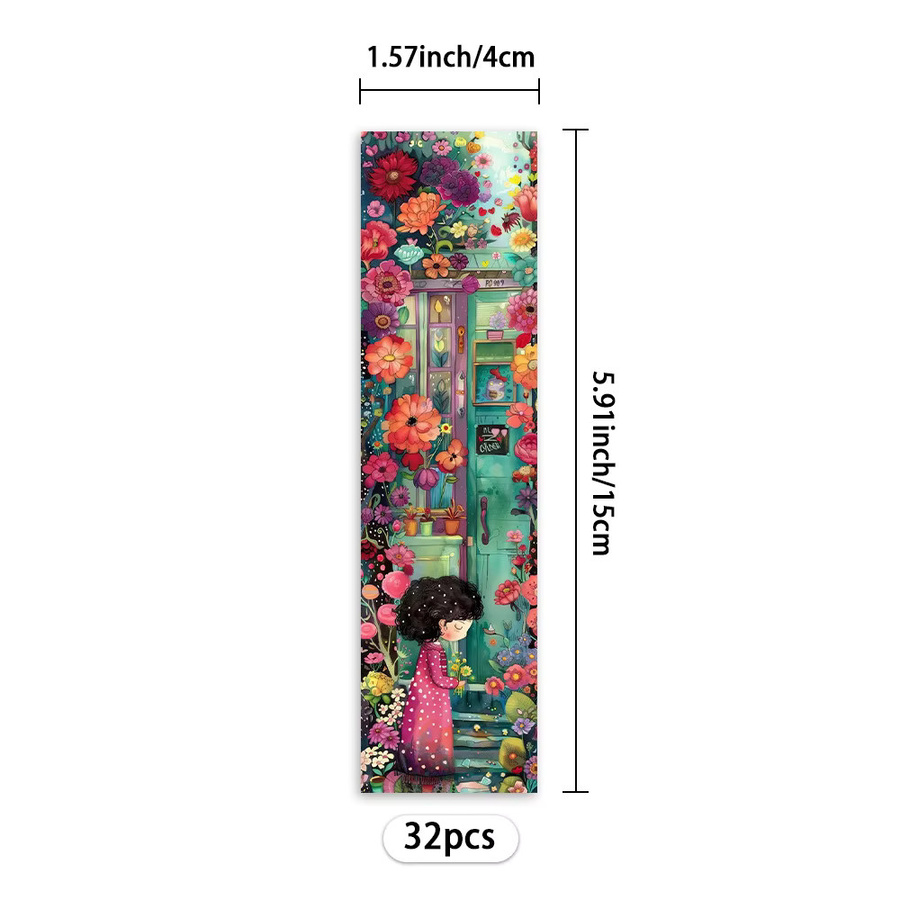 32 Stück Lesezeichen im Blumenladen-Design, bunt, aus Papier - Bild 2