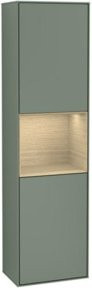 V&B Hochschrank Finion mit LED-Beleuchtung und Glasfachböden, Farbe: Lackiert, B: 41,8 cm, H: 151,6 cm - Bild 1