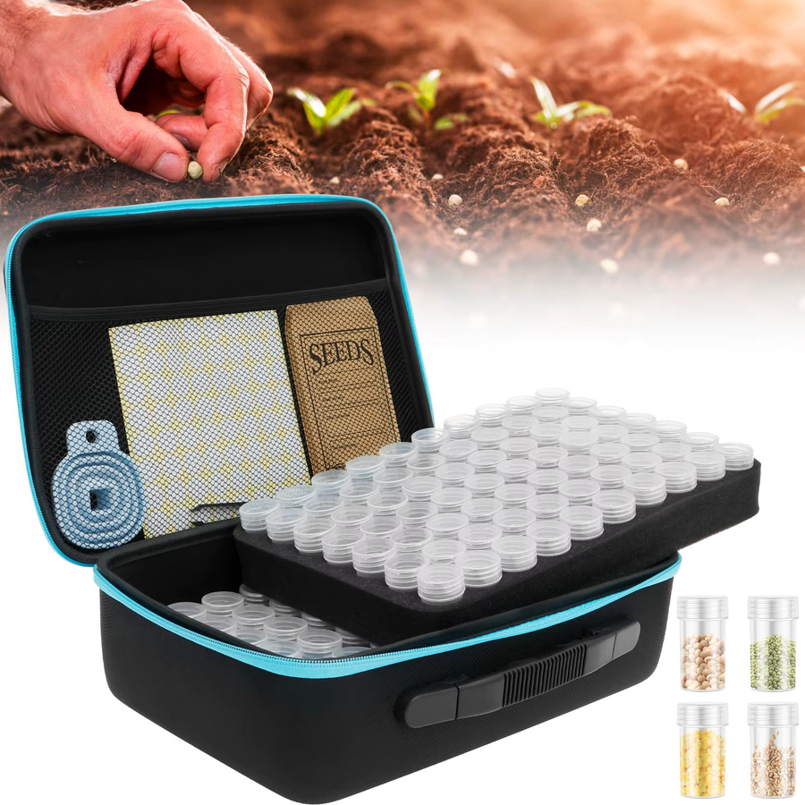 Willstar Samen-Organizer Box mit 60 bis 140 Fächern inklusive Pinzette, Trichter und Aufklebern zur Aufbewahrung von Saatgut für dein Gartenzubehör - Bild 2