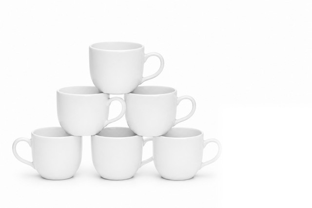 van Well Espresso-Obertasse New York aus Porzellan, Weiß, 6er Pack, 100 ml, Durchmesser: 6 cm, Höhe: 5 cm - Bild 1