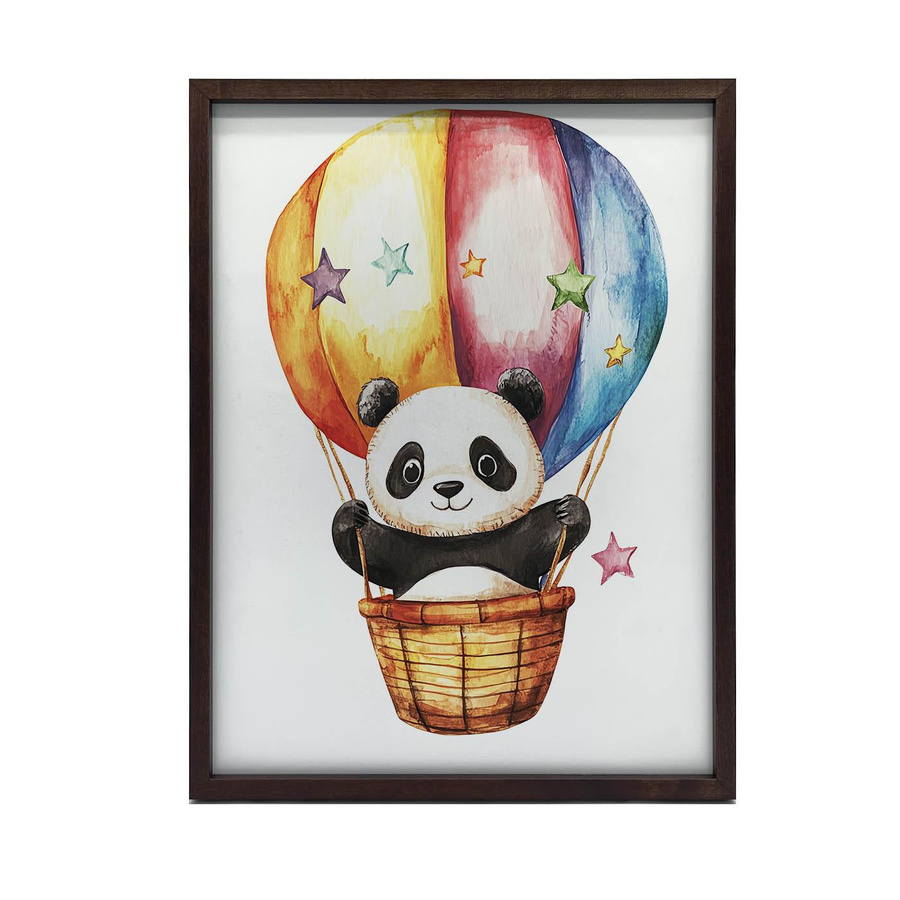 Plakat Süßer Panda im Korb von iKable mit goldenem Aluminiumrahmen, B: 30 cm, H: 40 cm, auf mattem Papier - Bild 2