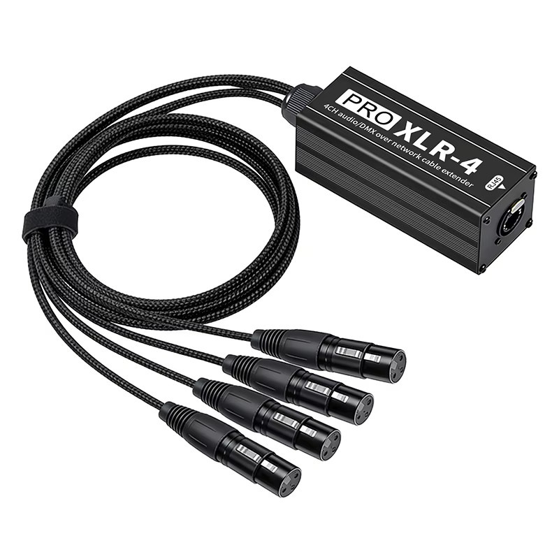 TITAK 4-Kanal XLR auf RJ45 Adapter Multicore-Converter für Mikrofon und Mischpult, Schwarz - Bild 3