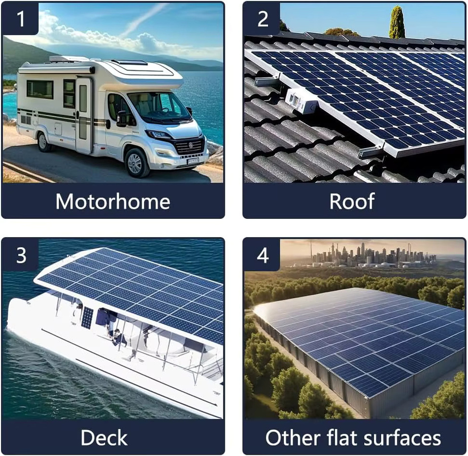 2 Stück CP-SETUNO Solarpanel-Montagehalterungen aus Kunststoff für die bohrfreie Dachmontage an Wohnmobilen und Booten in Schwarz oder Weiß - Bild 4
