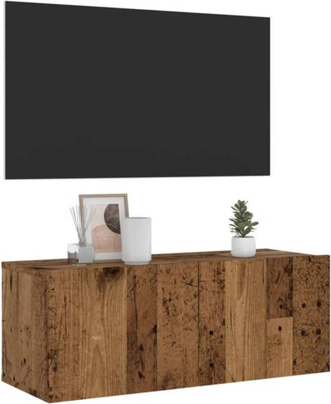 Vidaxl TV-Schrank in Altholz-Optik aus Holzwerkstoff, Braun, B/T/H: 80 x 30 x 30 cm - Bild 1