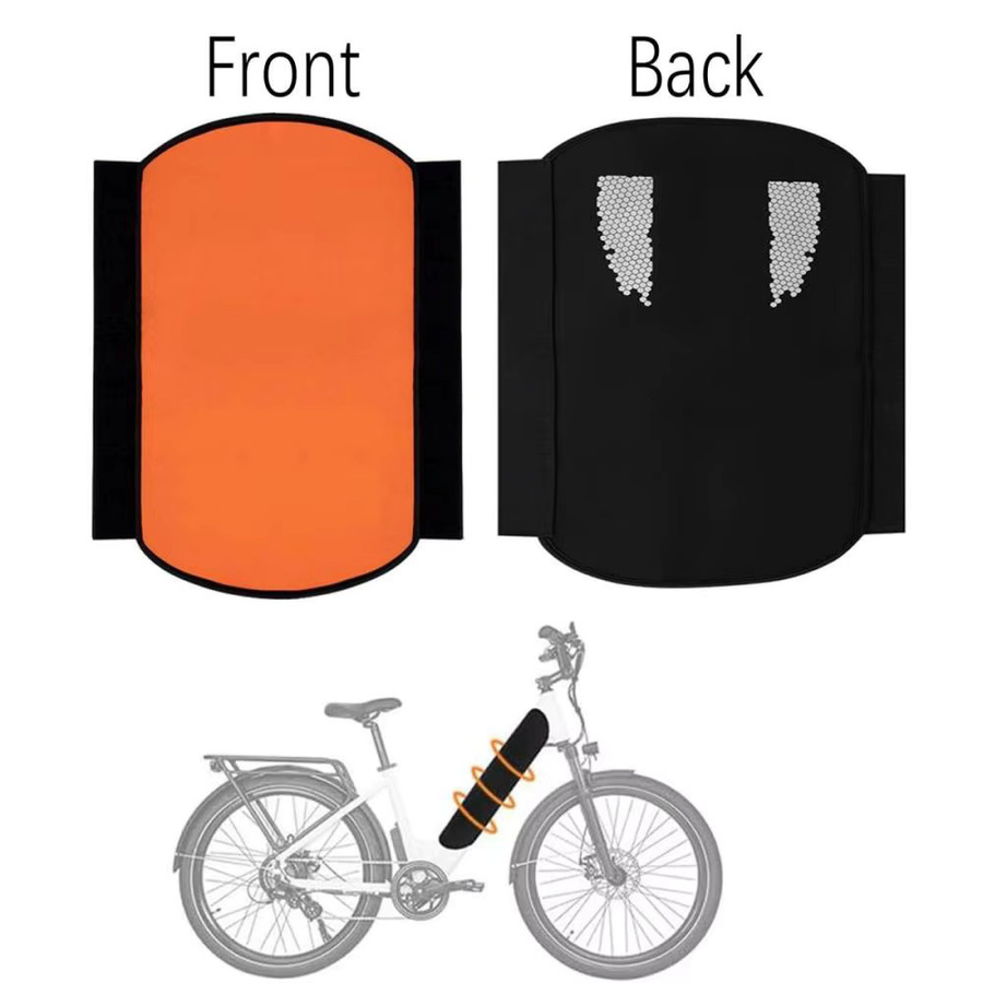 DOMEN E-Bike Batterie Schutzhülle in Orange und Schwarz, reflektierend und staubdicht - Bild 2