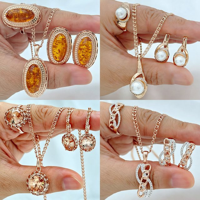 Kinel Schmuckset, 585 Gold, Roségold, Zirkonia, Damen - Bild 1