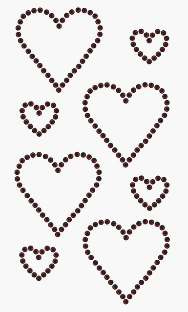Rico Design Paper Poetry Strass-Sticker Doppelherzen in Rot - Bild 1