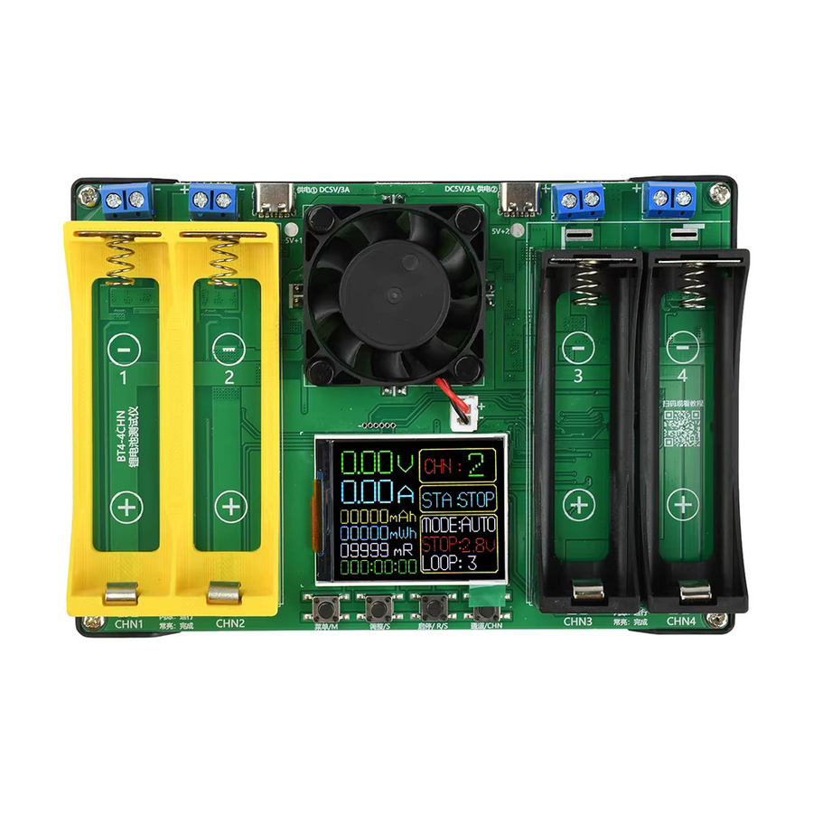 4 Kanal Batterie Kapazität Tester mit LCD Display und Typ-C Anschluss für 18650 und 21700 Lithium Batterien zur Messung von mAh und internem Widerstand - Bild 6