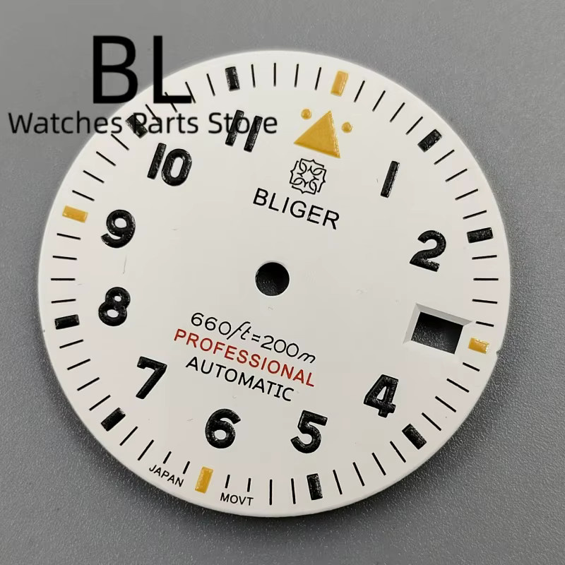 BLIGER Zifferblatt Pilot-Stil, Schwarz, Grün, Weiß, 29 mm, Unisex - Bild 2