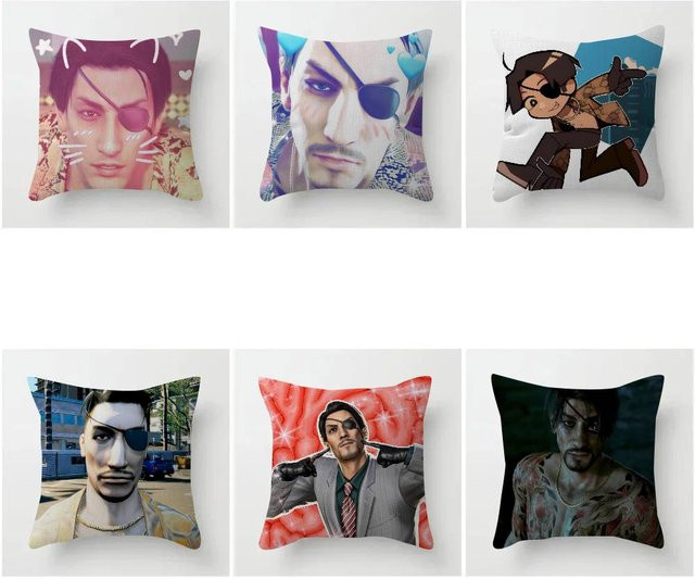Kayou Anime Goro Majima Yakuza Meme Kissenbezug, quadratisch, Mehrfarbig, B/B: 30 x 30 cm - Bild 1