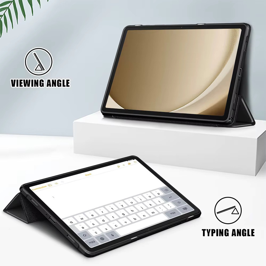 Einfarbige Acryl-Tablet-Hülle mit harter Rückseite und integriertem Stiftfach für Samsung Galaxy Tab A9+ 11 Zoll / Tab A11+ SM-X230 X236B in Pink oder Schwarz - Bild 3