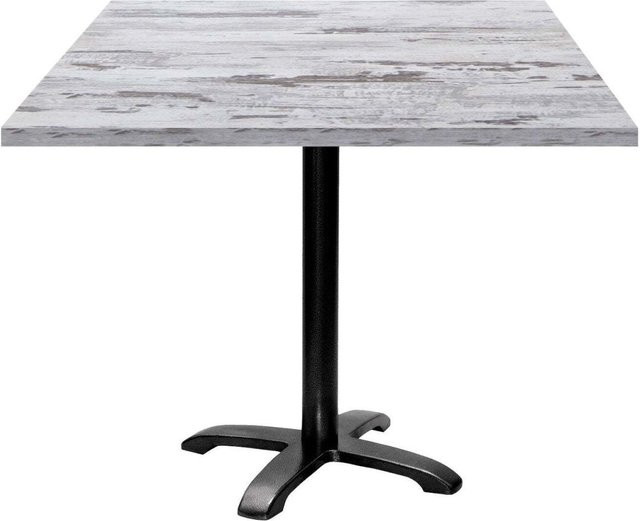 RestooTab Tisch Bazila quadratisch in Eiche/Weiß mit schwarzem Gestell, B/T/H: 90 x 90 x 74 cm - Bild 1