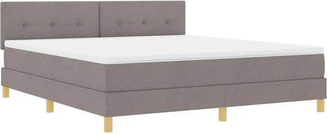 vidaXL LED Boxspringbett mit Matratze in Taupe, Hybrid-Matratze mit USB-Anschluss und Unterbettbeleuchtung, B/T: 180 x 200 cm - Bild 1