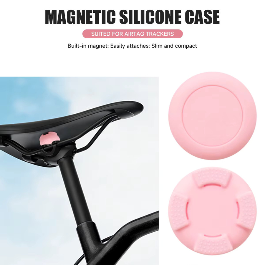 Magnetische Silikon-Schutzhülle für Apple AirTag in Schwarz, wasserdichte GPS-Tracker-Halterung für Auto, Fahrrad und Motorrad - Bild 3