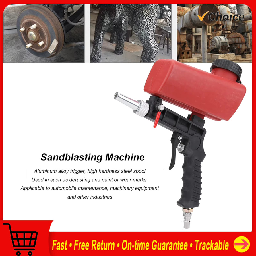 KKMOON Handheld Sandstrahlpistole Rot, Pneumatisches Strahlwerkzeug mit 90 PSI - Bild 5