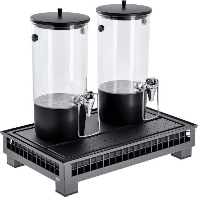 VEGA Saftspender Portland doppelt, GN 1/1, 2x 4l, anthrazit/transparent/schwarz, B: 35,2 cm, T: 55,4 cm, H: 53 cm - Bild 1