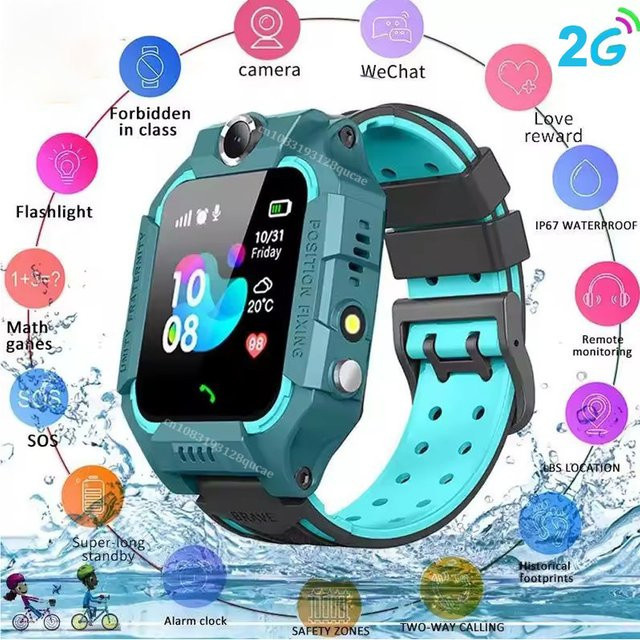 Ola Esporte Kinder-Smartwatch mit GPS-Ortung, SOS-Funktion und 2G-SIM-Anruffunktion, Kamera und IP67 wasserdicht, kompatibel mit iOS und Android - Bild 1