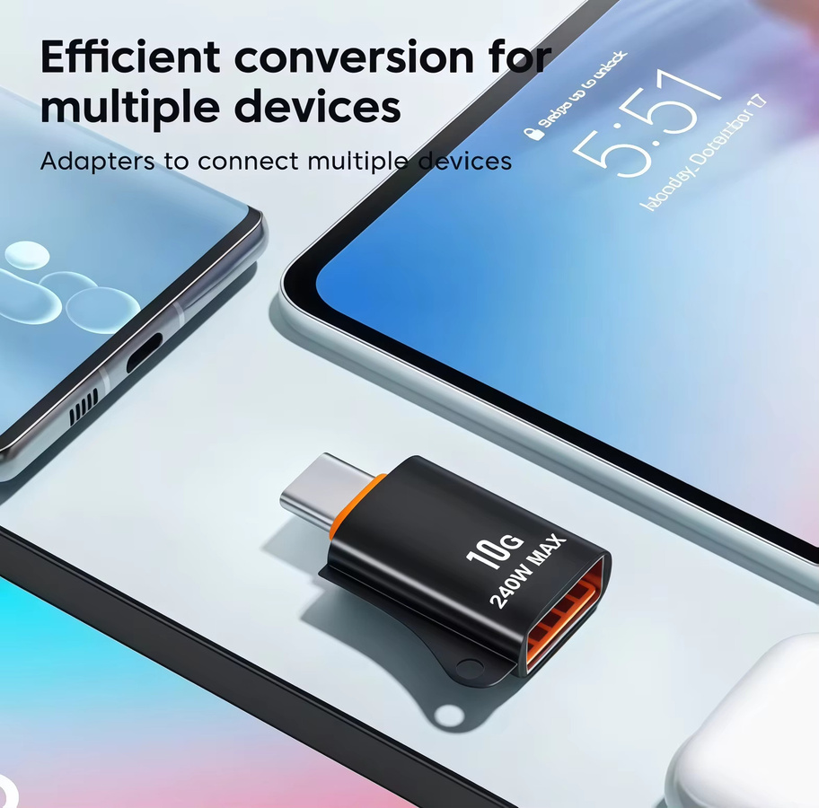 USB 3.1 OTG Adapter Typ C Buchse auf USB-A Stecker Konverter in Schwarz für 10Gbps Datenübertragung - Bild 4
