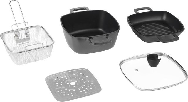 SILVERCREST Aluguss-Multifunktions-Set, 5-teilig, Schwarz, Antihaftbeschichtung - Bild 1