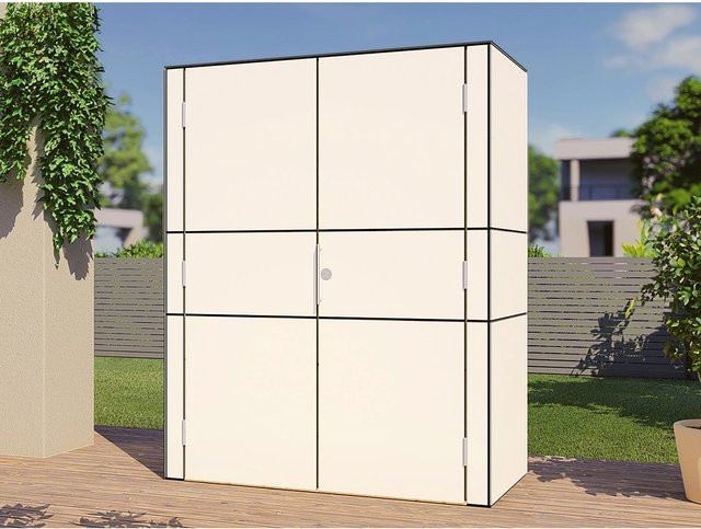 Bertilo Gartenschrank HPL Highboard Weiß B/T/H: 155 x 75 x 193 cm - Bild 1