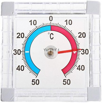 Digitales quadratisches Fensterthermometer von xingleirongg in Weiß, wasserdicht und selbstklebend für Innen- und Außentemperatur - Bild 1