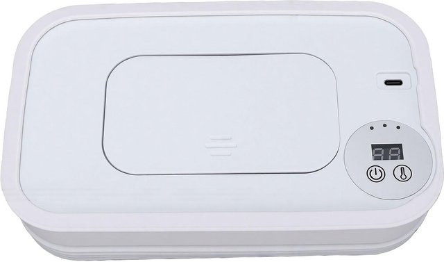Babyfeuchttücher-Wärmer mit großer Kapazität und 3 Temperatureinstellstufen, faltbarer Feuchttücher-Spender für Zuhause und Auto, weiß - Bild 1