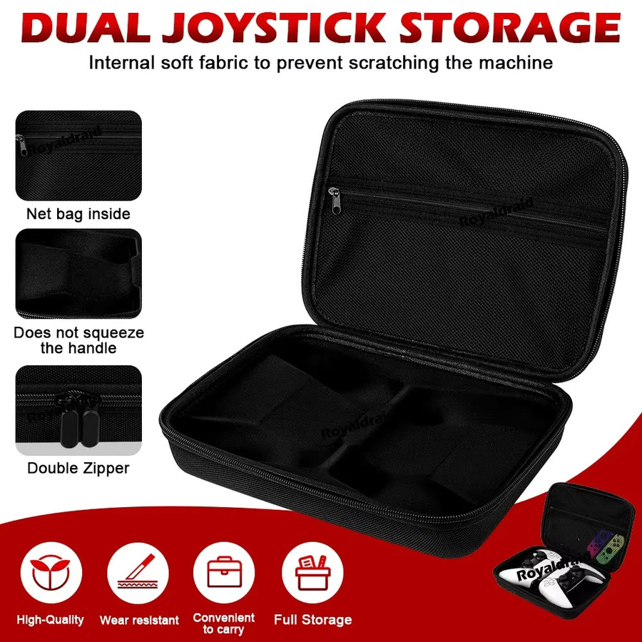 Ispoofer Aufbewahrungstasche für PS5, PS4, Xbox Series und Nintendo Switch Pro Controller, stoßfeste Reisetasche für Gamepads, Schwarz - Bild 6