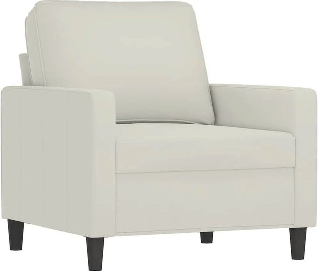 vidaXL Sessel in Beige aus Samt mit Armlehnen und Metallrahmen, Modernes Design - Bild 1