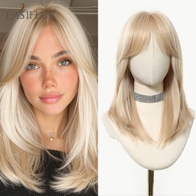 EASIHAIR Perücke, blond, mittellang, gerade, mit Pony, Damen - Bild 1