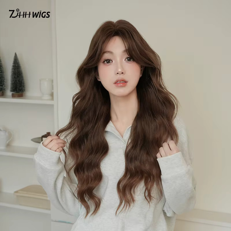 7JHH WIGS Perücke, lange Wasserwelle, Ombre, karamellbraun, Damen - Bild 2