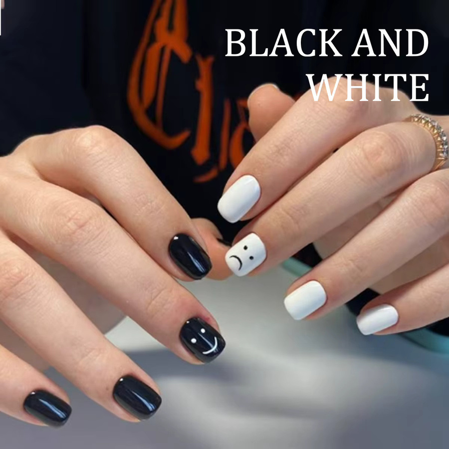 Quiska Nagelgel-Lack Schwarz-Weiß, 2er-Set, 8 ml, Glänzend - Bild 4
