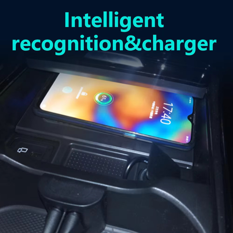 Icreative Drahtloses Ladegerät für Mercedes Benz A B GLB CLA mit PD-USB-C-Schnittstelle und Schnellladefunktion, Schwarz - Bild 5