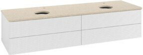 V&B Waschtischunterschrank Antao mit Frontstruktur in Weiß, Wandmontage, B: 160 cm, T: 50 cm - Bild 1