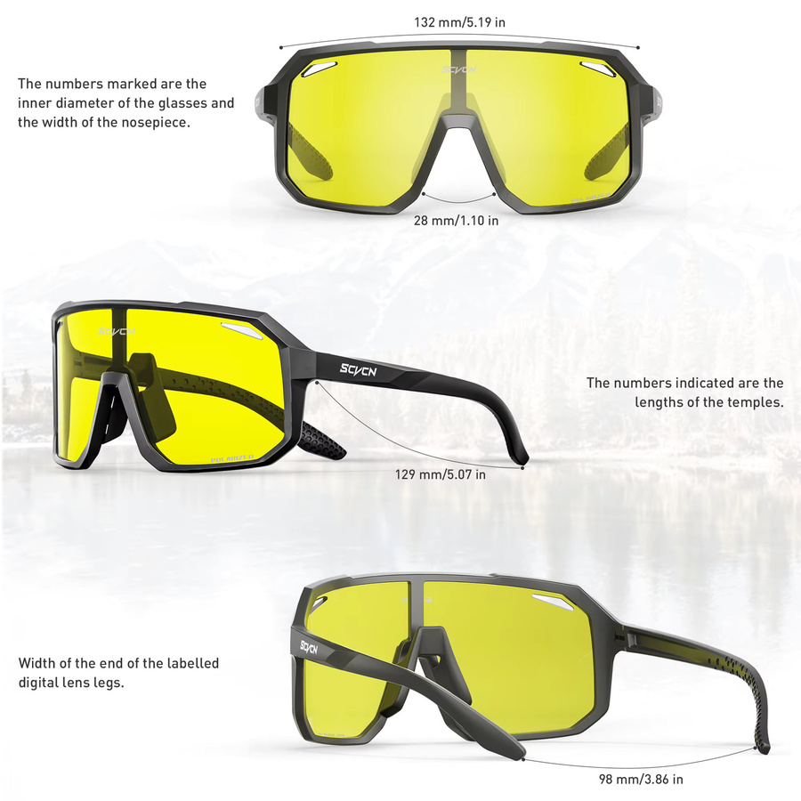 SCVCN Sonnenbrille, polarisiert, gelb, Vollrand, Unisex, Kunststoff - Bild 4