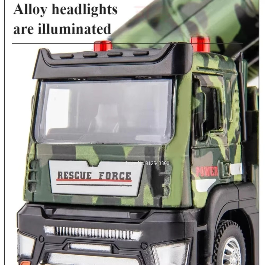 DUFFDUN Missile Rocket Launcher Truck Drone Launch Car Model Toy, 1:32, mit Licht und Sound - Bild 5