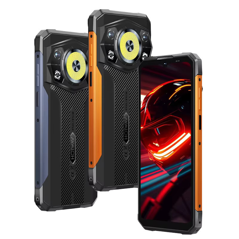 HOTWAV Cyber 17 Robustes Smartphone mit Android 16, 6,75 Zoll 120Hz HD+ Display, RGB Dynamisches Licht, 48MP+16MP Kamera, 6GB RAM, 128GB ROM, 6200mAh Akku, Orange/Schwarz - Bild 3