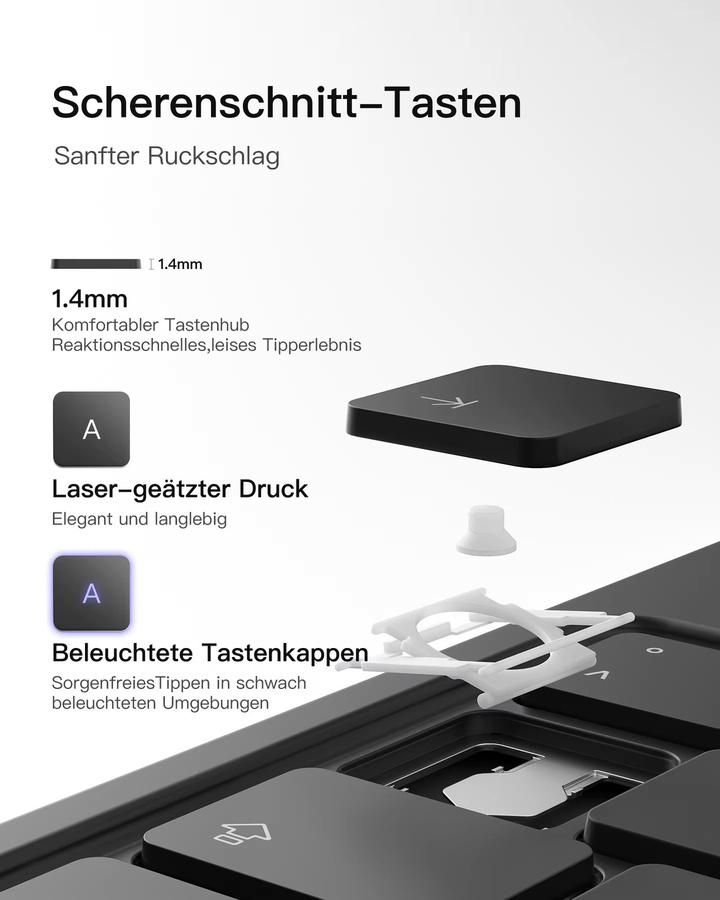 NeoMagic Magnetische Tastatur Hülle für iPad 11 Zoll (A16 2025) und iPad 10, Modell KB09119-10, in Schwarz oder Blau - Bild 4