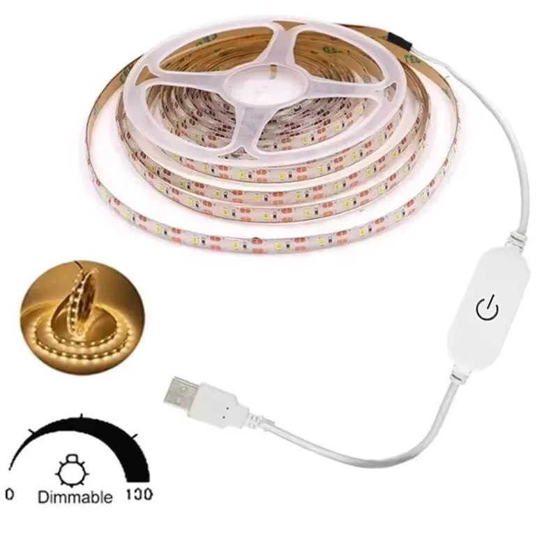 USB LED-Lichtleiste mit 2835 SMD-LEDs für Schminktische und Kleiderschränke, Farbe: Weiß, DC 5 V - Bild 5