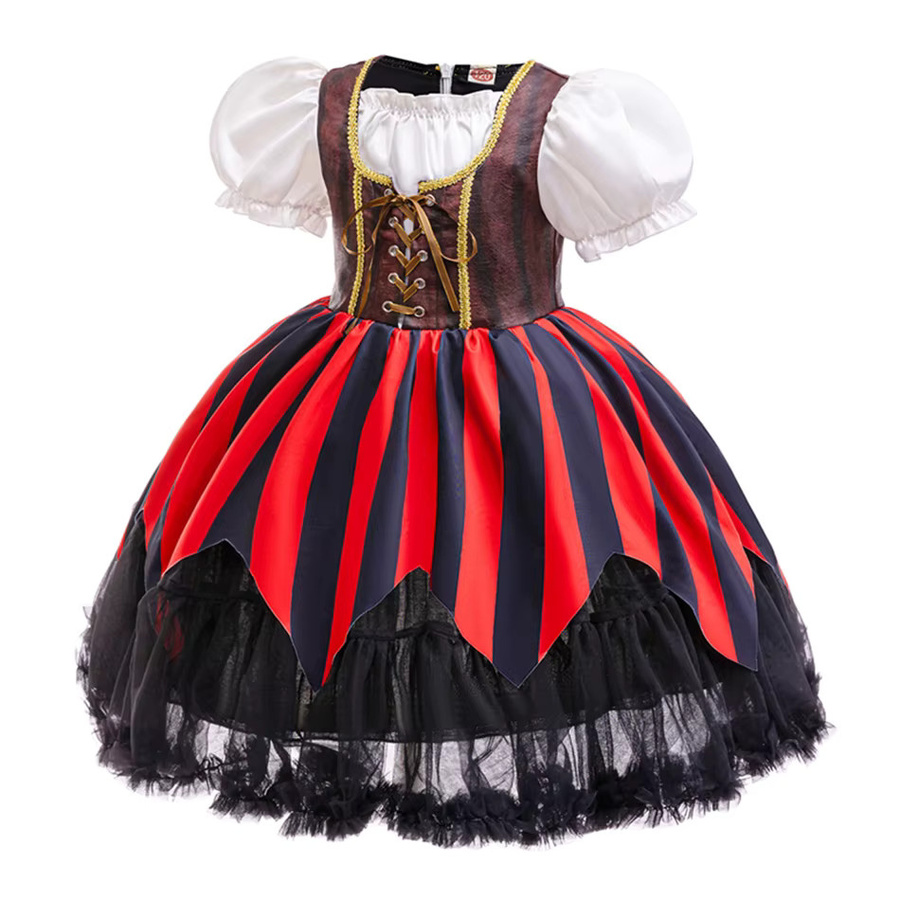 ollobebe Piraten Kinder Cosplay Bühnenkostüm, Mädchen, Piraten, Bunt / Mehrfarbig - Bild 2