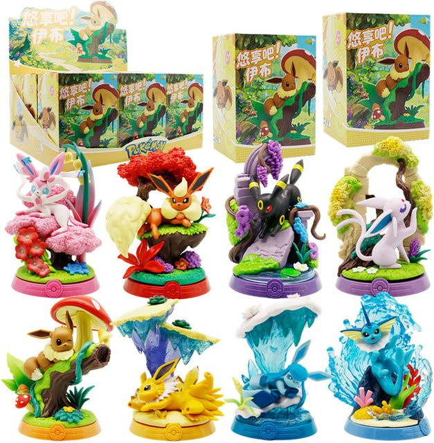 TAKARA TOMY Pokémon Eevee Sylveon Glaceon Leafeon Vaporeon Jolteon Umbreon Actionfigur, Set / Bundle - Bild 1