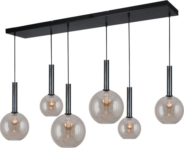 Masterlight Bella 2 Pendelleuchte 6-flammig in Gold mit Glas in Gold Fumé-Getupftes Öl-Optik - Bild 1