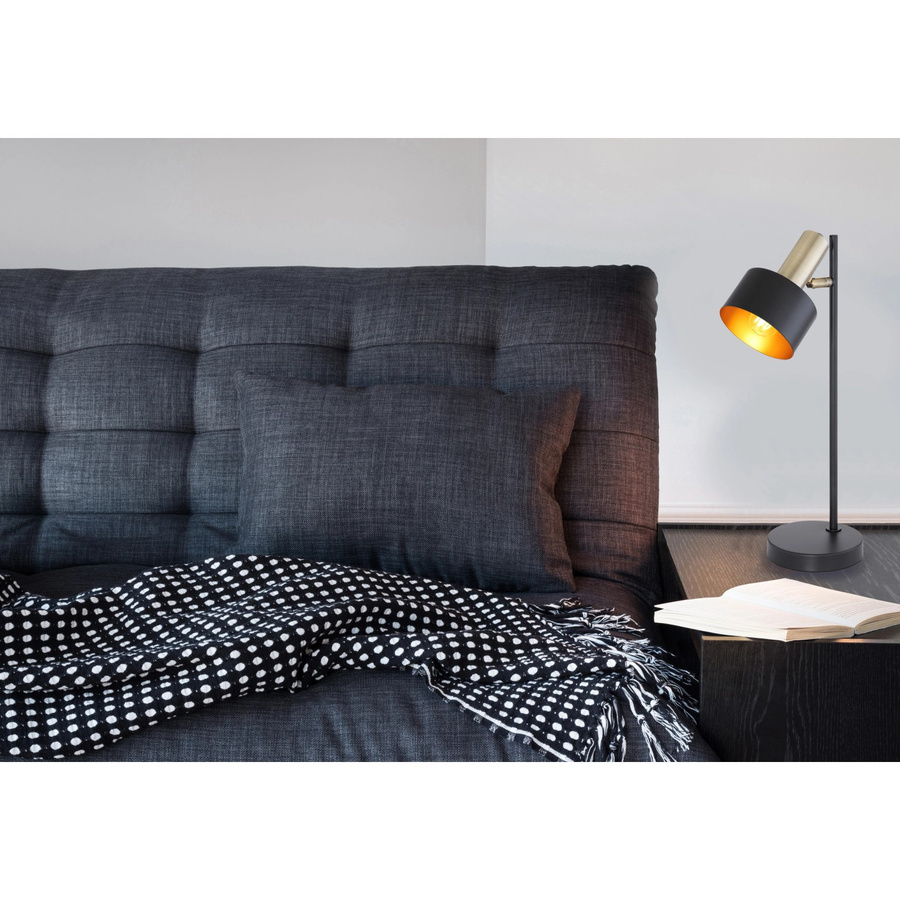 Globo Tischlampe Swinni 1-flammig Schwarz Matt B/T/H: 17,5 x 15,0 x 43,5 cm - Bild 2