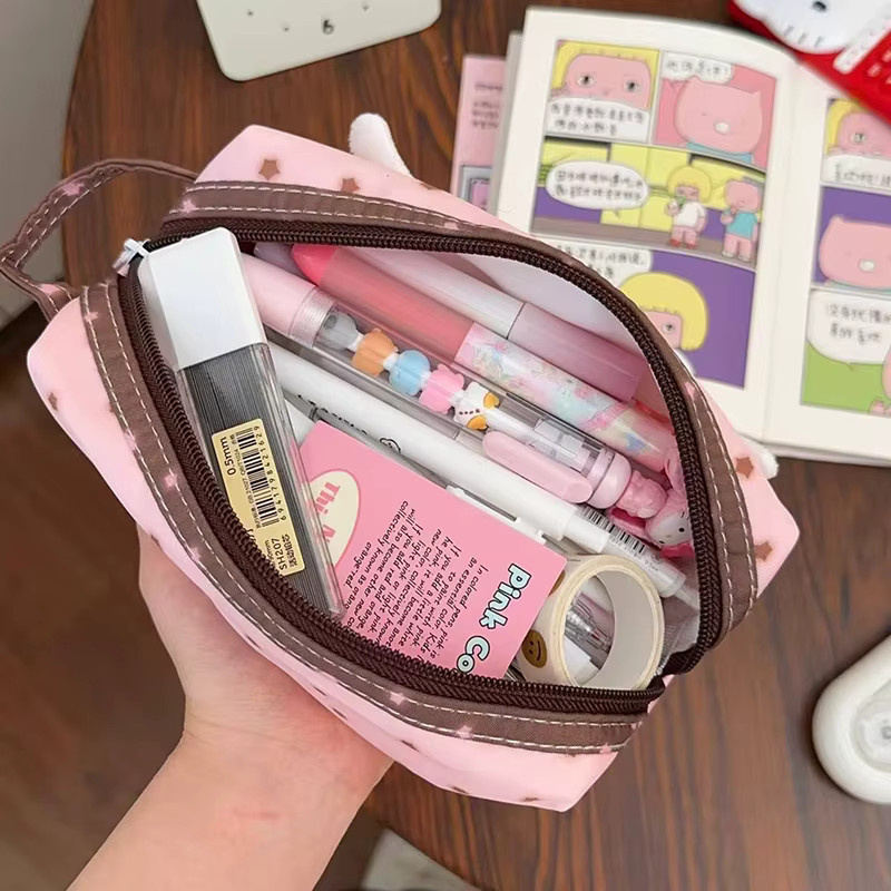 Kreative Engel-Flügel Federmäppchen in Pink mit Griff als tragbare Schreibwaren-Organizer für Studenten - Bild 4