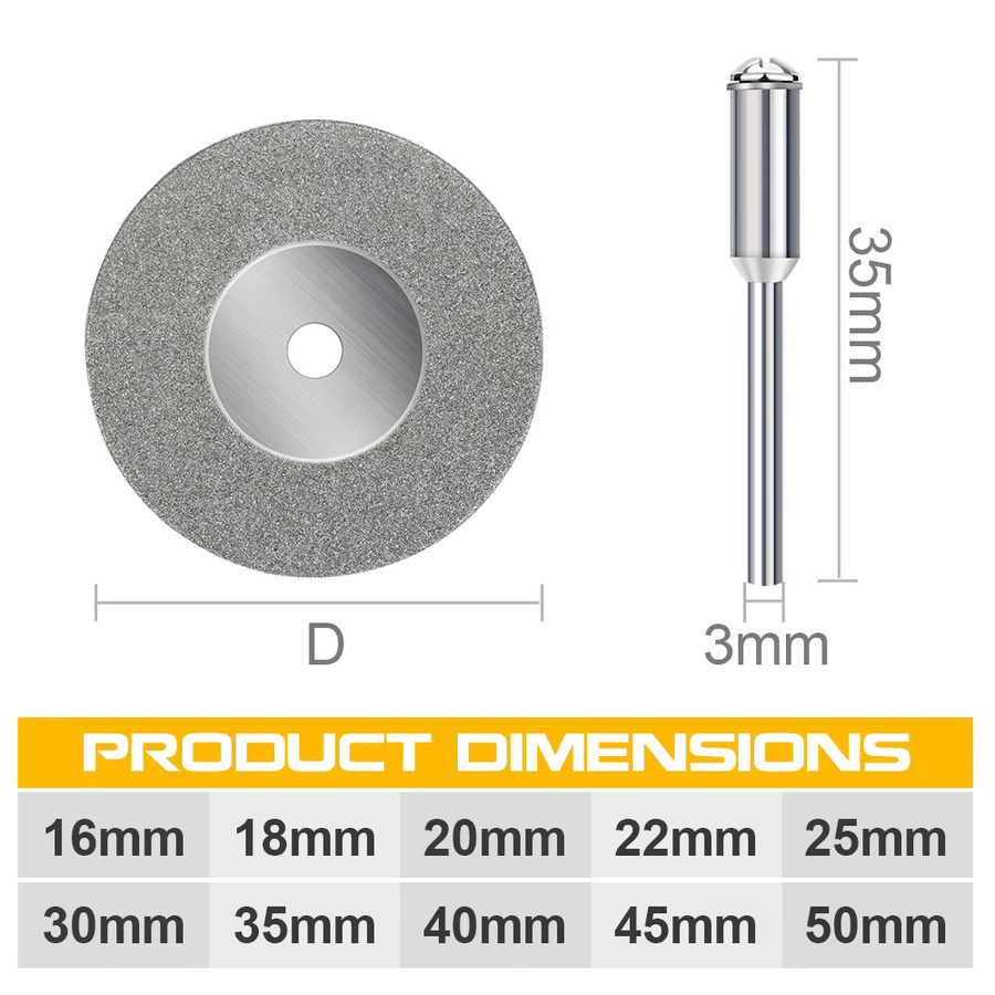 XCAN Diamant-Trennscheiben Set für Dremel und Drehwerkzeuge, 6 Stück, Durchmesser: 16–50 mm - Bild 4