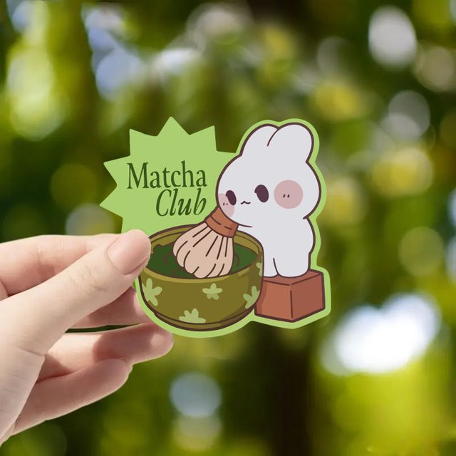 Matcha Club Aufkleber für Laptops und Gitarren, Multicolor - Bild 1