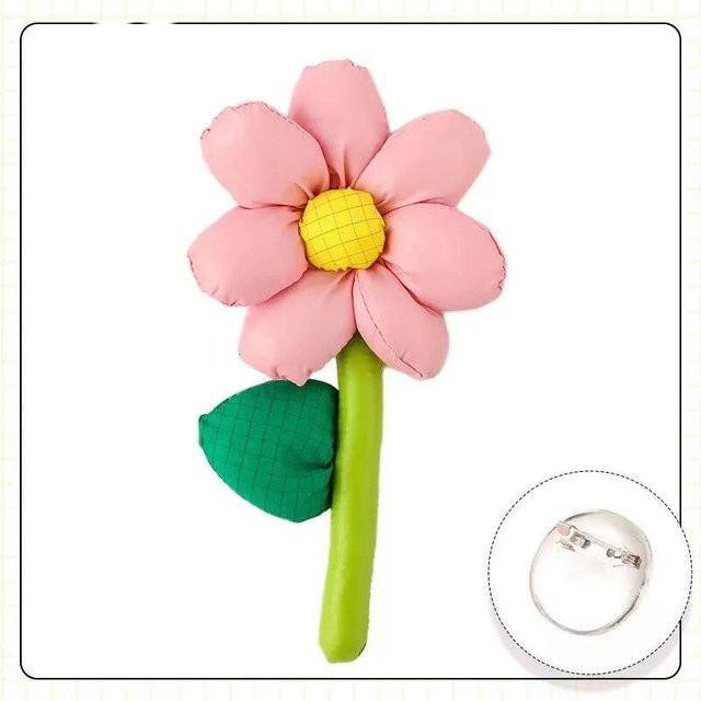 Ambiel Charm Brosche, Stoff, Blume, pink, Damen - Bild 1