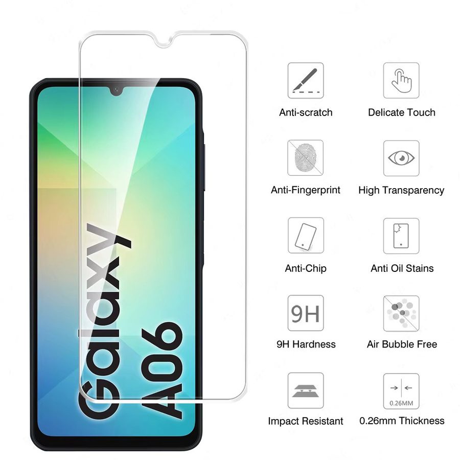 2er oder 4er Set gehärtete Glas Displayschutzfolien für Samsung Galaxy A06 4G und 5G in Transparent - Bild 2