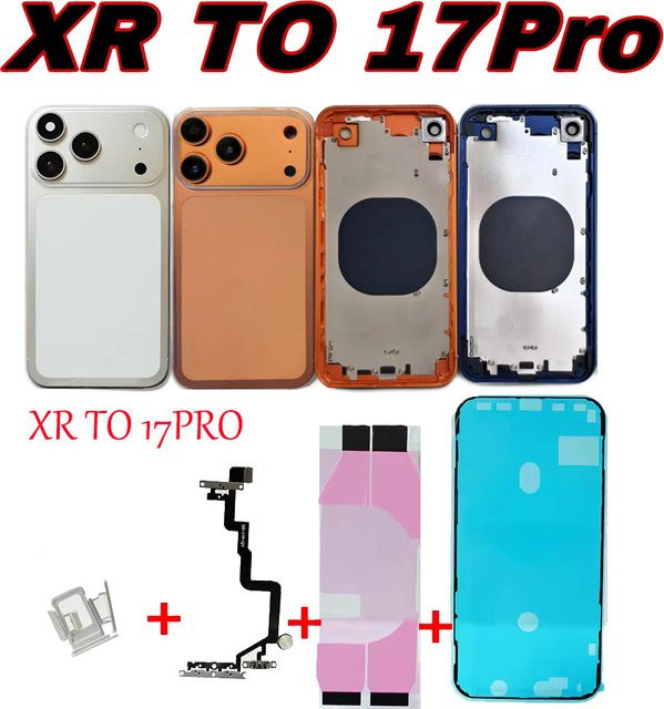 Apple iPhone XR DIY-Gehäuse für Umbau zu 17 Pro-Chassis in Silber für die Modelle A1984, A2105, A2106, A2107 - Bild 1