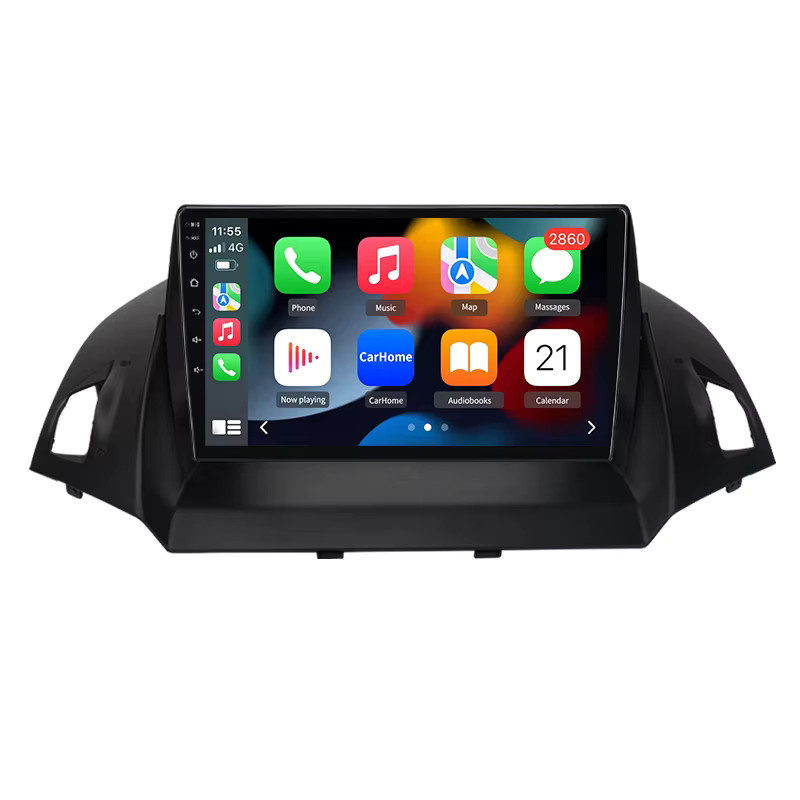 Junsun Android Auto Autoradio mit 9.0 Zoll IPS Touchscreen für Ford Escape Kuga 2 C-MAX, Wireless Apple CarPlay Multimedia System, Schwarz - Bild 5
