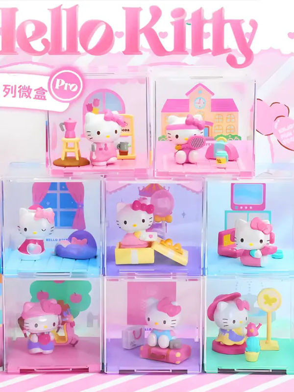 Sanrio Hello Kitty Happy Time Serie Mystery Blind Box Rosa Anime-Figuren aus Kunststoff als Sammelornament - Bild 6